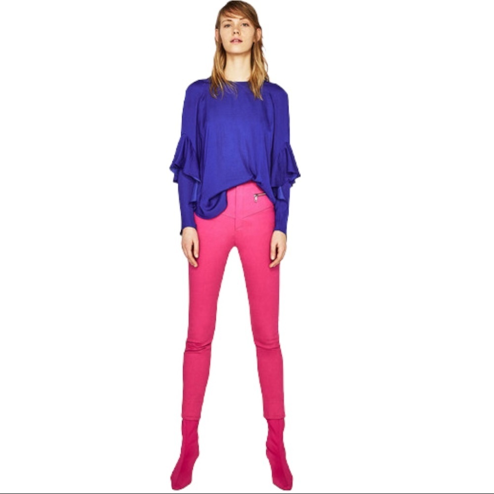 Zara Woman Ruffled Long Sleeves- SZ S​
